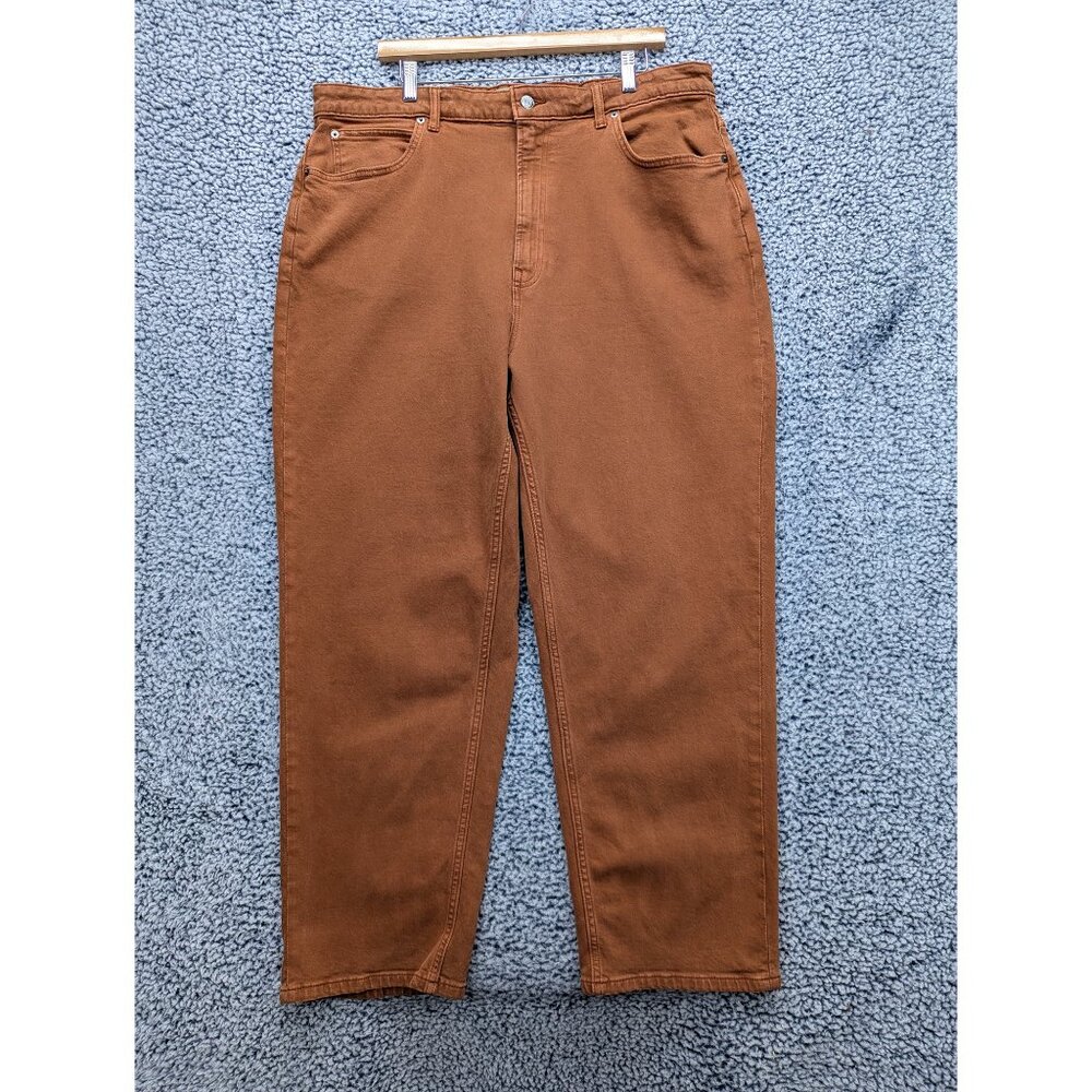 Everlane Way High Rise Straight Leg Jeans Size 35 Tall Organic Cotton Boho Brown